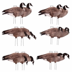 GHG Pro Grade Canada Goose Silhouette Flocked Head Decoys - 12 Pack