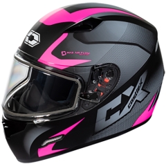 Castle X Mugello Squad Snow Helmet with Dual Lens Shield-Matte Pink Glow-Small