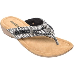 Minnetonka Moccasin Women's Silverthorne Sandal Black White - Size 7