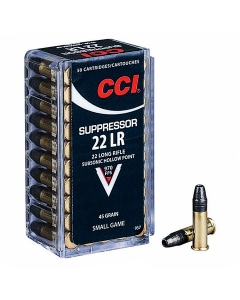 CCI Suppressor 22 Long Rifle 45 Grain LHP - 50 Rounds